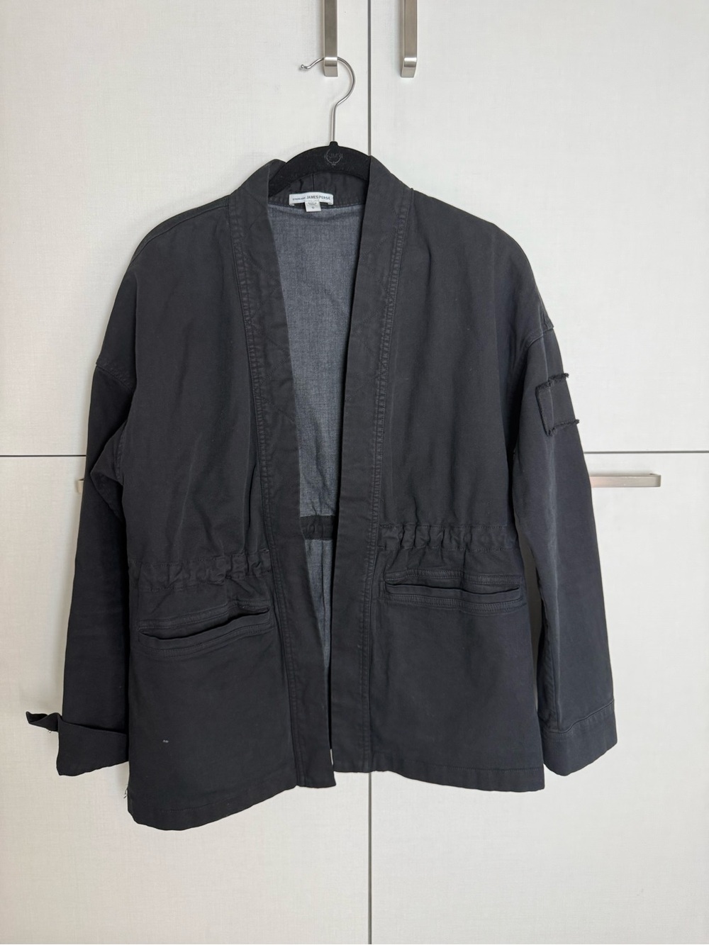 James Perse Black Open-Front Utility Jacket